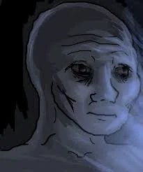 An image of wojak sad